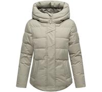 MARIKOO Damen Winterjacke (XS-3XL) - 5 Taschen, große Kapuze, Schlaufen auf der Innenseite, leichte Steppjacke, Warme Jacke Frauen - N019 (L, Pebble-Grey)