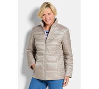 Steppjacke GOLDNER "Übergangsjacke mit Muster-Mix", Damen, Gr. 54, beige (taupe), Obermaterial: 100% Polyamid PA., gerade, Jacken Steppjacke, RV Taschen (13539559-54) taupe
