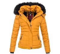 Steppjacke NAVAHOO "Chloe", Damen, Gr. S (36), gelb, Obermaterial: 100% Polyester; Innenseite: 100% Polyester; Futter: 100% Polyester; Fellimitat: 90% Polyacryl, 10% Polyester, Jacken Steppjacke, hoch