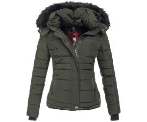 Steppjacke NAVAHOO "Chloe", Damen, Gr. XL (42), grün (olive), Obermaterial: 100% Polyester. Innenseite: 100% Polyester. Futter: 100% Polyester. Fellimitat: 90% Polyacryl, 10% Polyester, Jacken Steppja