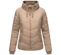 Navahoo Damen Winterjackel warme Steppjacke mit hohem Kragen und auffälligen Kordeln Liebesfee 14 Taupe Grey Gr. M