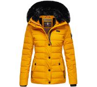 Steppjacke NAVAHOO "Milianaa", Damen, Gr. L (40), gelb, Oberstoff: 100% Polyester; Futter: 100% Polyester; Wattierung: 100% Polyester; Ärmelfutter: 100% Polyester; Kunstfell: 100% Polyester, figurbeto