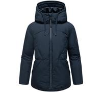 Navahoo Damen Winterjacke warme Steppjacke mit verstellbarer Kapuze und magnetischen Details Pastellzauber 14 Navy Gr. M