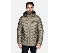 Steppjacke NEW CANADIAN, Herren, Gr. 27, grau, grün, 100% Polyester, unifarben, normal, ohne Ausschnitt, Jacken Steppjacke, mit Fleece-Einsatz am Innenkragen (24875459-27) grau, grün