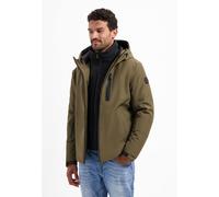Steppjacke NO EXCESS "No Excess Beschichtete Kapuzenjacke KAI Jacket", Herren, Gr. XXL, schwarz steel, 95% Polyester, 5% Elasthan, Jacken Steppjacke (38833412-XXL) schwarz steel