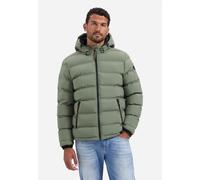 Steppjacke NO EXCESS "No Excess Jacke mit Kapuze Jacket Short Fit Sealed Hooded Padded", Damen, Gr. XXL, steel, 100% Polyester, Jacken Steppjacke (90926303-XXL) steel