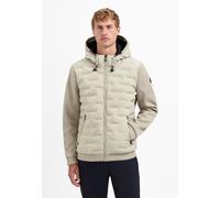 Steppjacke NO EXCESS "No Excess Jacke mit Strickärmeln", Herren, Gr. XXL, stone, 100% Polyester, Jacken (27323039-XXL) stone