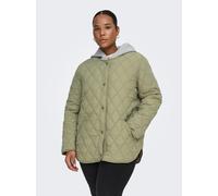 Steppjacke ONLY CARMAKOMA "CARRISSO LIFE HOOD QUILT JACKET OTW", Damen, Gr. M, mermaid, Steppware, Obermaterial: 100% Polyester, unifarben, Rundhals, Jacken Steppjacke (26588503-M) mermaid