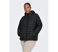 Steppjacke ONLY CARMAKOMA "CARTAHIA LW QUILTED HOOD JKT OTW NOOS", Damen, Gr. S, schwarz, Web, Obermaterial: 100% Nylon, unifarben, regular fit normal, Jacken Steppjacke (95034907-S)