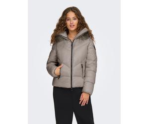 Steppjacke ONLY "ONLFEVER SHORT PUFFER LIFE CC OTW", Damen, Gr. L, grau (satellite), Web, Obermaterial: 100% Polyamid, unifarben, regular fit, Jacken Steppjacke (76820321-L) satellite