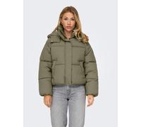 Steppjacke ONLY "ONLHOPE SHORT PUFFER JACKET CC OTW", Damen, Gr. XL, grün (mermaid), Web, Obermaterial: 100% Nylon, unifarben, regular fit kurz, elastischer Bund, Jacken Steppjacke (68837137-XL) merma