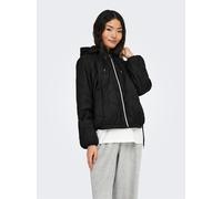Steppjacke ONLY "ONLMIKI HOOD QUILT JACKET CC OTW", Damen, Gr. S, schwarz, Steppware, Obermaterial: 100% Nylon, unifarben, Po-bedeckend, Jacken Steppjacke, mit seitlichem Kordelzug am Saum (27660330-S