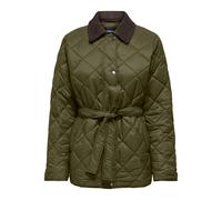 Steppjacke ONLY "ONLTAHIA LW CORD MIX JACKET CC OTW", Damen, Gr. M, grün (schwarz olive), Steppware, Obermaterial: 100% Nylon, unifarben, normal, Jacken Steppjacke, Kunstfaser (28742647-M) schwarz oli