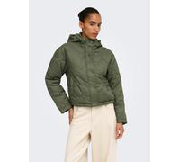 Steppjacke ONLY "ONLTAHIA LW HEART HOOD JACKET CC OTW", Damen, Gr. L, grün (kalamata), Steppware, Obermaterial: 100% Nylon, unifarben, normal, Jacken Steppjacke, Kunstfaser (53630521-L) kalamata