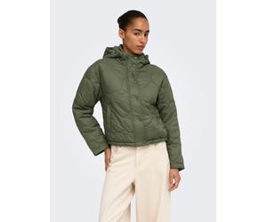 Steppjacke ONLY "ONLTAHIA LW HEART HOOD JACKET CC OTW", Damen, Gr. M, grün (kalamata), Steppware, Obermaterial: 100% Nylon, unifarben, normal, Jacken Steppjacke, Kunstfaser (53630521-M) kalamata