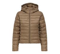 Steppjacke ONLY "ONLTAHIA LW QUILTED HOOD JKT OTW CC OTW", Damen, Gr. M, cocoa créme, Web, Obermaterial: 100% Nylon, unifarben, modisch, regular fit, Langarm, Jacken (74698560-M) cocoa créme