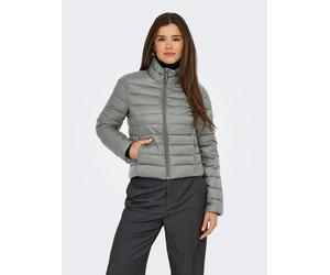 Steppjacke ONLY "ONLTAHIA LW QUILTED JACKET OTW NOOS", Damen, Gr. S, grau (castor gray), Steppware, Obermaterial: 100% Nylon, unifarben, regular fit kurz, eingefasste Kante, Jacken Steppjacke, Kunstfa