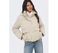 Steppjacke ONLY "ONLZAHARA CORDUROY PUFFER CC OTW", Damen, Gr. L, beige (moonstruck), Steppware, Obermaterial: 100% Polyester, unifarben, normal, Jacken Steppjacke, Kunstfaser (67928364-L) moonstruck