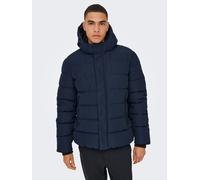 Steppjacke ONLY & SONS "ONSCAYSON PUFFA OTW NOOS", Herren, Gr. XL, navy blazer, Web, Obermaterial: 100% Polyester, unifarben, regular fit normal, Rippbündchen, Jacken (48418122-XL) navy blazer