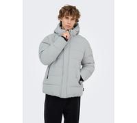 Steppjacke ONLY & SONS "ONSCAYSON PUFFA OTW NOOS", Herren, Gr. XXL, mirage gray, Web, Obermaterial: 100% Polyester, unifarben, regular fit normal, Rippbündchen, Jacken Steppjacke (26701747-XXL) mirage