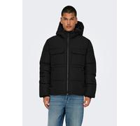 ONLY & SONS Herren ONSELIJAH Pckt. Hood Jacket OTW Pufferjacke, Black, S