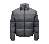 Steppjacke ONLY & SONS "ONSMAVERICK PUFFER JACKET OTW", Herren, Gr. L, grau (grau pinstripe detail:grau pinstripe), Web, Obermaterial: 100% Nylon, unifarben, regular fit normal, elastischer Bund, Jack
