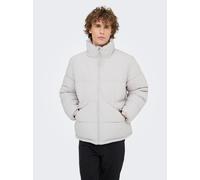 Steppjacke ONLY & SONS "ONSPACK LIFE PUFFER JACKET OTW", Herren, Gr. M, blau (vapor blau), Web, Obermaterial: 100% Polyester, unifarben, regular fit normal, hoch geschlossener Ausschnitt, Jacken Stepp