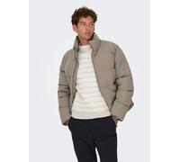Only & Sons Regular Fit Steppjacke mit Stehkragen Modell 'PACK' in Beige, Größe XL