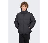 Steppjacke ONLY & SONS "ONSPACK LIFE PUFFER JACKET OTW", Herren, Gr. XXL, phantom, Web, Obermaterial: 100% Polyester, unifarben, regular fit normal, hoch geschlossener Ausschnitt, Jacken (19391104-XXL