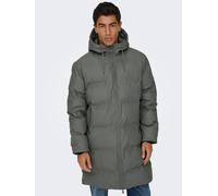 Steppjacke ONLY & SONS "ONSROYCE PUFFER JACKET OTW", Herren, Gr. M, grau (castor gray), Web, Obermaterial: 100% Polyester, unifarben, Windstopperbündchen, Jacken Steppjacke (61945756-M) castor gray