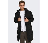 Steppjacke ONLY & SONS "ONSSEUL LONG PUFFER OTW", Damen, Gr. M, schwarz, Web, Obermaterial: 100% Polyester, unifarben, Bündchen, Jacken Steppjacke (29777938-M) schwarz