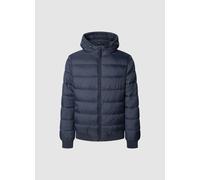 Steppjacke PEPE JEANS "PUFFER HOOD", Herren, Gr. M, blau (dulwich blau), Web, Obermaterial: 100% Polyamid, unifarben, regular fit, Rippbündchen, Jacken, Regular Fit mit Kapuze (91187554-M) dulwich bla