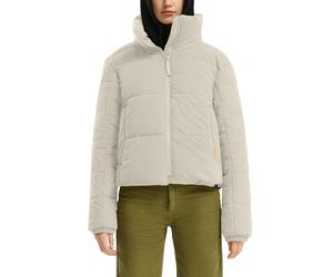 Steppjacke QS, Damen, Gr. XXL, beige (ecru), Cord, Obermaterial: 100% Polyester. Futter: 100% Polyester, unifarben, gerade hüftlang, Rundhals, elastischer Bund, Jacken Steppjacke, kurz, aus Cord und m