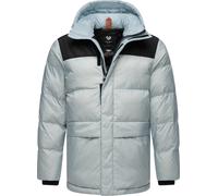 Warme Winter Steppjacke mit Kapuze "Mikkesh" Arctic Blue L
