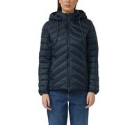 Steppjacke S.OLIVER, Damen, Gr. 36, navy, Web, Obermaterial: 100% Polyester, unifarben, tailliert hüftlang, Rundhals, Bündchen, Jacken Steppjacke, mit Kapuze und Kordelzug (77969933-36)