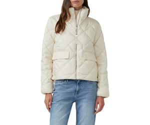 Steppjacke S.OLIVER, Damen, Gr. 40, cream weiß, Web, Obermaterial: 100% Polyester. Futter: 100% Polyester, unifarben, regular fit hüftlang, Rundhals, elastischer Bund, Jacken Steppjacke, mit Stehkrage