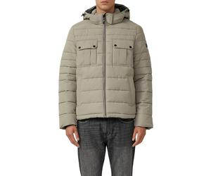 Steppjacke S.OLIVER, Herren, Gr. XL, beige (dk beige), Steppware, Obermaterial: 100% Polyester, unifarben, normal hüftbedeckend, Rundhals, Flachstrickbündchen, Jacken Steppjacke, mit Kapuze und Kordel