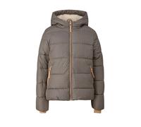 Steppjacke S.OLIVER JUNIOR, Mädchen, Gr. 140, braun (camel aop), Web, Obermaterial: 100% Polyester. Futter: 100% Polyester, gemustert, regular fit hüftbedeckend, Bündchen, Jacken Steppjacke, mit Kapuz