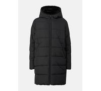 Steppjacke S.OLIVER JUNIOR, Mädchen, Gr. 140, schwarz, Web, Obermaterial: 100% Polyester, unifarben, gerade kniefrei, Rundhals, Jacken Steppjacke, Steppmantel - Wintermantel mit Kapuze / für Girls (17