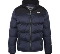 Steppjacke SCHOTT NYC, Damen, Gr. S, blau (navy), Softshell, Obermaterial: 100% Nylon, unifarben mit Farbeinsatz, Basic, klassisch hüftlang, eingesetzt Windstopperbündchen mit innenliegendem Gummizug,