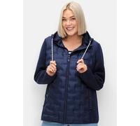 Steppjacke SHEEGO, Damen, Gr. 50, blau (marine), 100% Polyester, Einsatz:76% Polyester, 8% Elasthan, 16% Viskose, unifarben, Jacken Steppjacke (60329357-50) marine