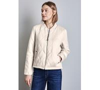 Steppjacke STREET ONE, Damen, Gr. 46, beige (smooth sand beige), Stoff, Obermaterial: 94% Polyester, 6% Elasthan; Futter: 100% Polyester, unifarben, gerade normal, hoch geschlossener Ausschnitt, Bündc
