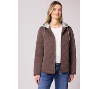 Steppjacke STREET ONE, Damen, Gr. 46, mahogany braun, Stoff, Obermaterial: 55% Polyester, 45% Polyamid. Futter: 100% Polyester. Füllung: 100% Polyester. Kapuze: 72% Polyester, 22% Viskose, 6% Elasthan