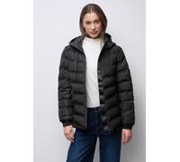 Steppjacke STREET ONE, Damen, Gr. 46, schwarz, Stoff, Obermaterial: 100% Polyester; Futter: 100% Nylon; Füllung: 100% Polyester, unifarben, normal hüftlang, ohne Ausschnitt, elastischer Bund, Jacken S