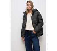 Steppjacke STREET ONE, Damen, Gr. 46, schwarz, Stoff, Obermaterial: 100% Polyester; Futter: 100% Polyester, unifarben, normal kurz, ohne Ausschnitt, Bündchen, Jacken Steppjacke, mit Kapuze (48296711-4