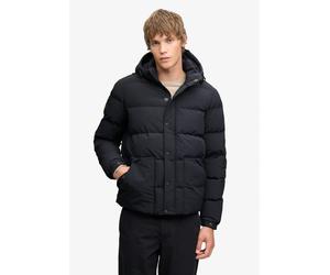 Steppjacke SUPERDRY "CLASSIC EVEREST PUFFER JKT", Herren, Gr. M, schwarz (super schwarz navy), Web, Obermaterial: 100% Nylon, unifarben, relaxed fit normal, elastischer Bund, Jacken Steppjacke, Kunstf