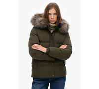 Steppjacke SUPERDRY "EVEREST 5 BAFFLE PUFFER JKT", Damen, Gr. S, army khaki grün, Web, Obermaterial: 100% Polyester, unifarben, relaxed fit ca. Mitte Oberschenkel, Jacken Steppjacke (91975357-S)