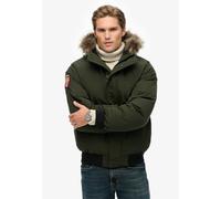 Steppjacke SUPERDRY "EVEREST FAUX FUR BOMBER JACKET", Herren, Gr. S, surplus goods olive grün, Web, Obermaterial: 100% Polyester, unifarben, relaxed fit, Jacken Steppjacke (42502740-S) surplus goods o
