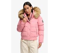 Steppjacke SUPERDRY "EVEREST HOODED BOMBER JKT", Damen, Gr. L, rosa (smoke rose), Steppware, Obermaterial: 100% Polyester, unifarben, regular fit normal, Jacken Steppjacke, Kunstfaser, slim fit (71508
