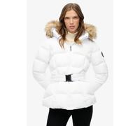 Steppjacke SUPERDRY "FUJI BELTED PUFFER", Damen, Gr. M, hellweiß, Web, Obermaterial: 100% Polyester, unifarben, regular fit normal, Jacken (30189340-M) hellweiß